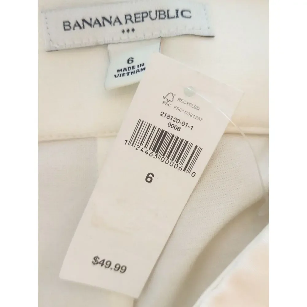 Banana Republic Cream Pleated Mini‎ Skirt Womens 6 Preppy Modest Academia NWT